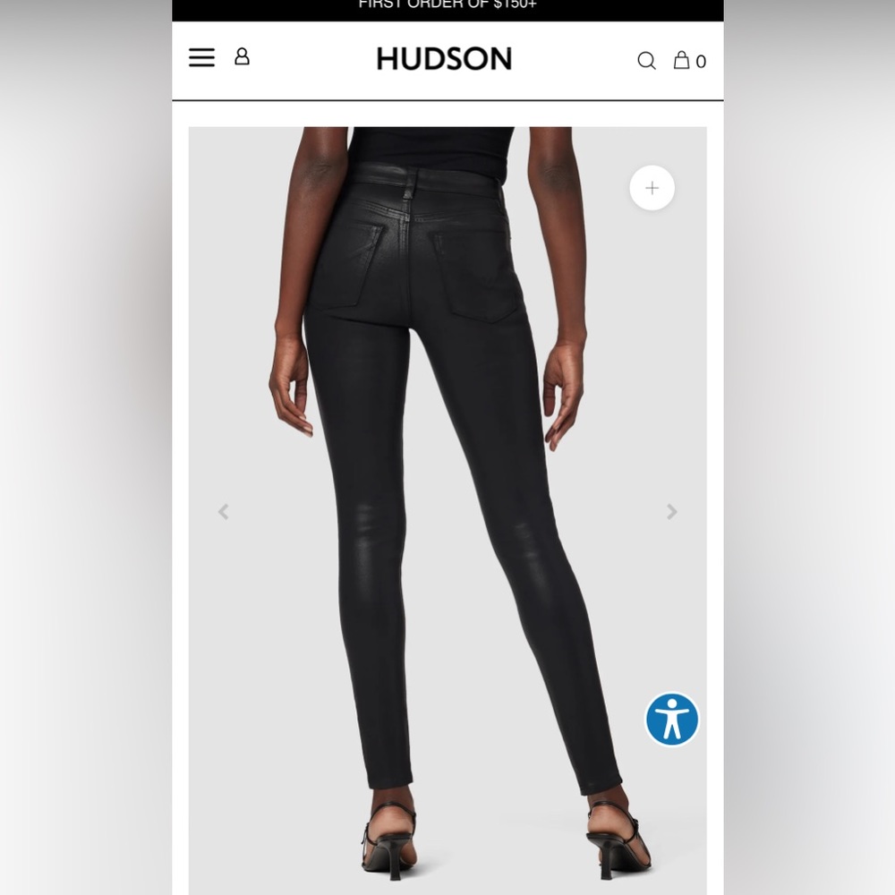 Hudson size 27 Barbara Super Skinny shiny black